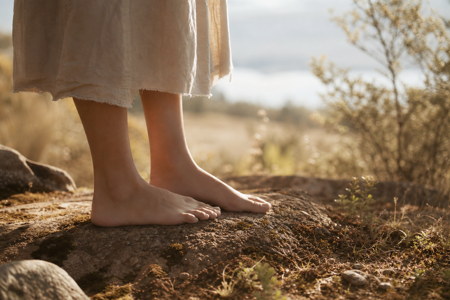 Grounding image of lower body connection to the earth
